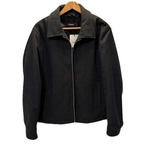 NWT THEORY Zip Jacket in Wool Melton men’s Large - Picture 4 of 11